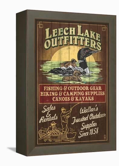 Minnesota - Leech Lake Outfitters Loon-Lantern Press-Framed Stretched Canvas