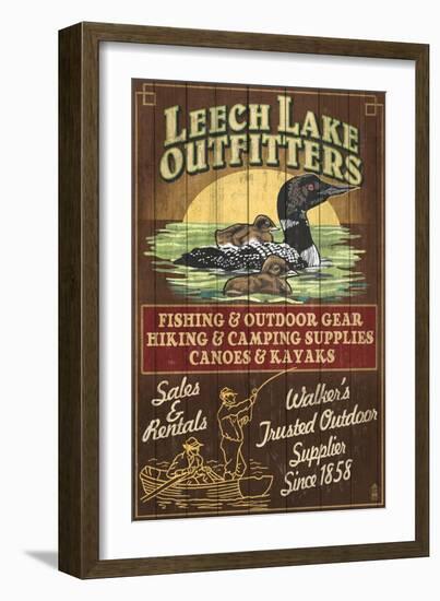 Minnesota - Leech Lake Outfitters Loon-Lantern Press-Framed Art Print