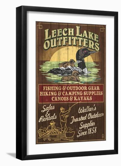 Minnesota - Leech Lake Outfitters Loon-Lantern Press-Framed Art Print