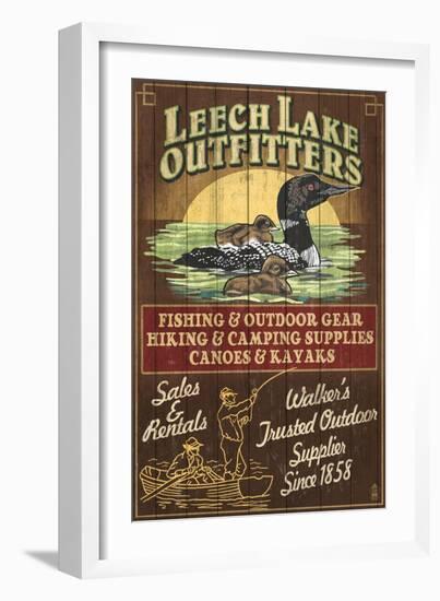 Minnesota - Leech Lake Outfitters Loon-Lantern Press-Framed Art Print