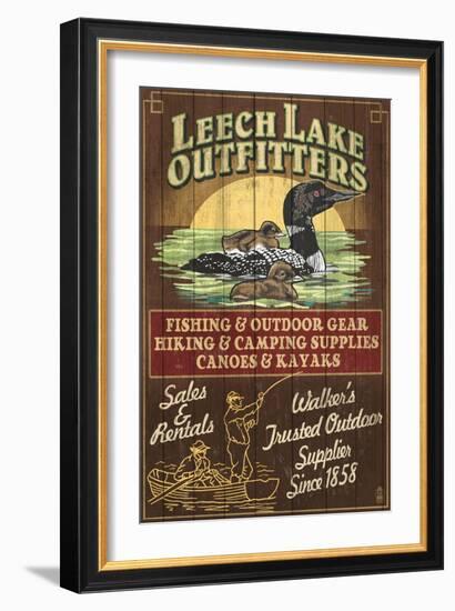 Minnesota - Leech Lake Outfitters Loon-Lantern Press-Framed Art Print