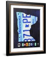 Minnesota License Plate Map-Design Turnpike-Framed Giclee Print