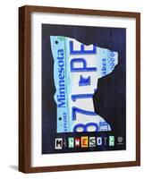 Minnesota License Plate Map-Design Turnpike-Framed Giclee Print
