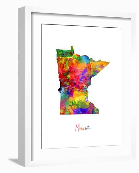 Minnesota Map-Michael Tompsett-Framed Premium Giclee Print