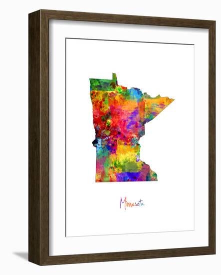Minnesota Map-Michael Tompsett-Framed Art Print