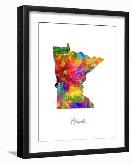 Minnesota Map-Michael Tompsett-Framed Art Print