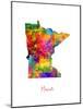 Minnesota Map-Michael Tompsett-Mounted Art Print