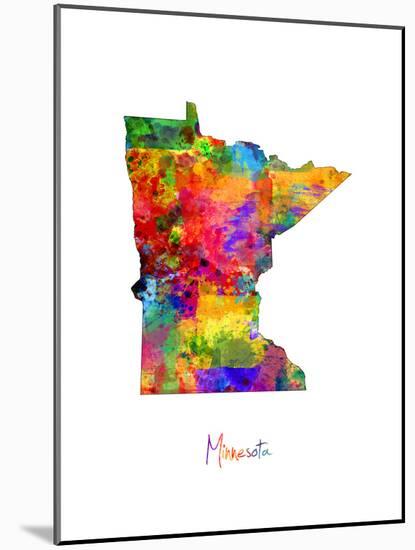 Minnesota Map-Michael Tompsett-Mounted Art Print