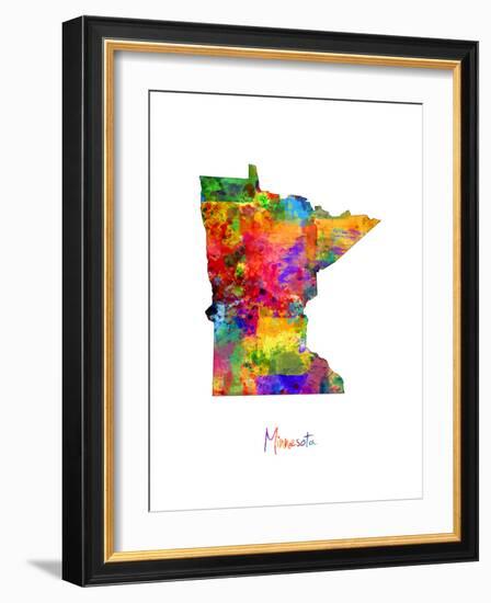 Minnesota Map-Michael Tompsett-Framed Art Print