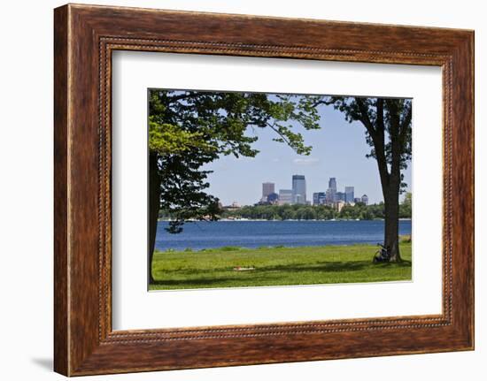 Minnesota, Minneapolis, Skyline over Lake Calhoun-Bernard Friel-Framed Photographic Print