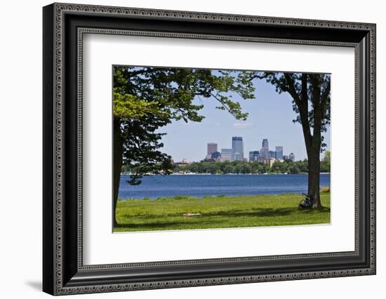 Minnesota, Minneapolis, Skyline over Lake Calhoun-Bernard Friel-Framed Photographic Print