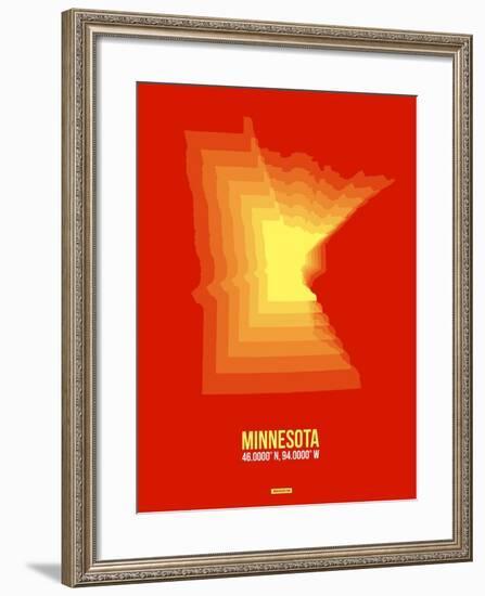 Minnesota Radiant Map 2-NaxArt-Framed Art Print