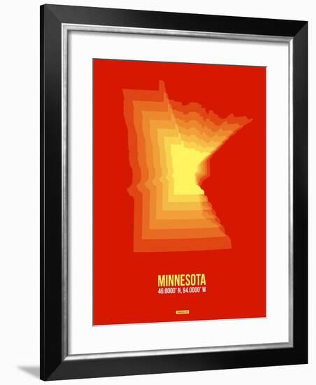 Minnesota Radiant Map 2-NaxArt-Framed Art Print