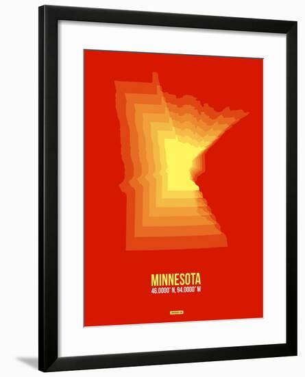 Minnesota Radiant Map 2-NaxArt-Framed Art Print