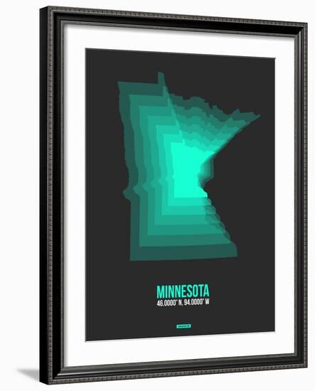 Minnesota Radiant Map 4-NaxArt-Framed Art Print