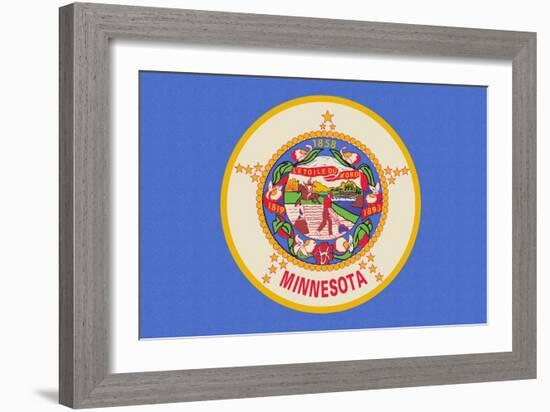 Minnesota State Flag-Lantern Press-Framed Art Print