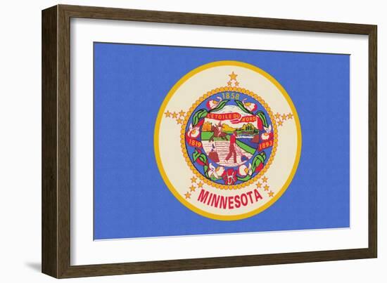 Minnesota State Flag-Lantern Press-Framed Art Print