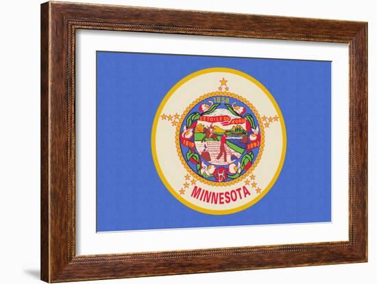 Minnesota State Flag-Lantern Press-Framed Art Print