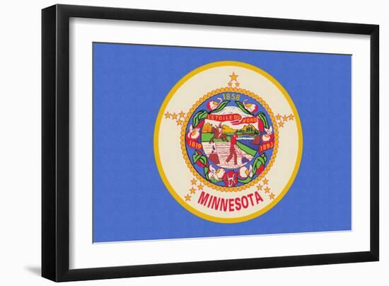 Minnesota State Flag-Lantern Press-Framed Art Print