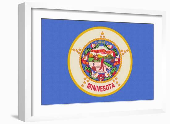 Minnesota State Flag-Lantern Press-Framed Art Print