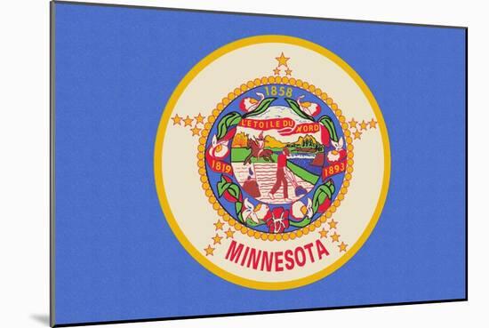 Minnesota State Flag-Lantern Press-Mounted Art Print