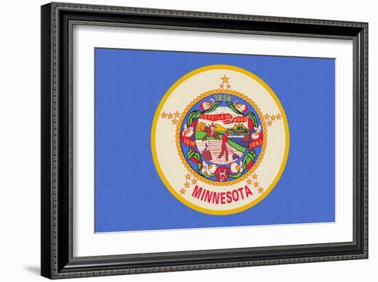 Minnesota State Flag-Lantern Press-Framed Art Print