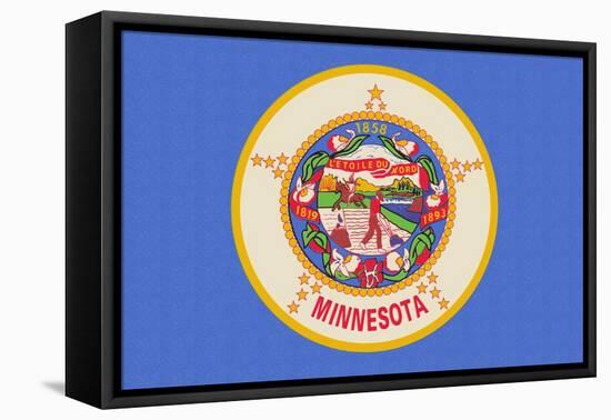 Minnesota State Flag-Lantern Press-Framed Stretched Canvas