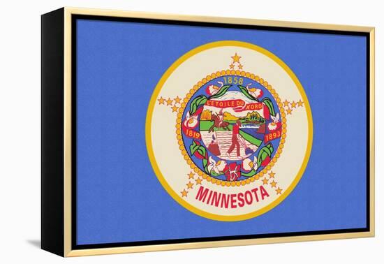 Minnesota State Flag-Lantern Press-Framed Stretched Canvas