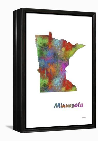 Minnesota State Map 1-Marlene Watson-Framed Premier Image Canvas