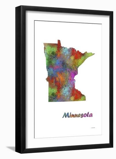 Minnesota State Map 1-Marlene Watson-Framed Giclee Print