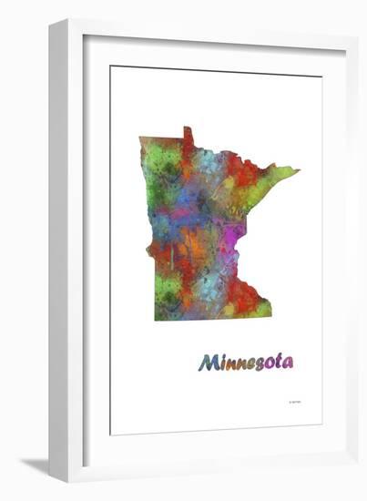 Minnesota State Map 1-Marlene Watson-Framed Giclee Print