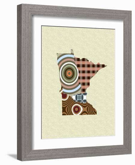 Minnesota State Map-Lanre Adefioye-Framed Giclee Print