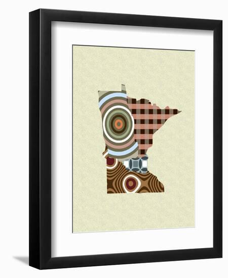 Minnesota State Map-Lanre Adefioye-Framed Giclee Print