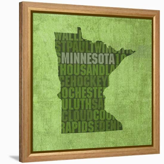 Minnesota State Words-David Bowman-Framed Premier Image Canvas