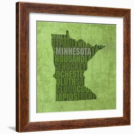 Minnesota State Words-David Bowman-Framed Giclee Print