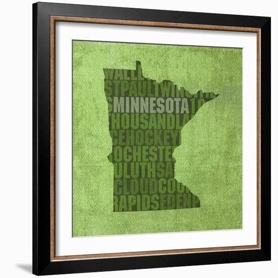 Minnesota State Words-David Bowman-Framed Giclee Print