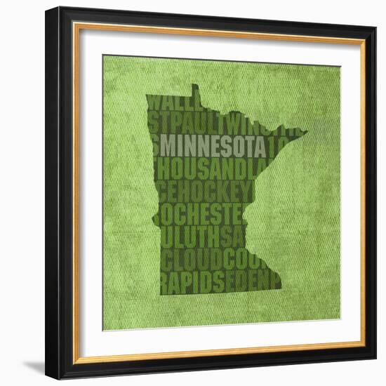 Minnesota State Words-David Bowman-Framed Giclee Print