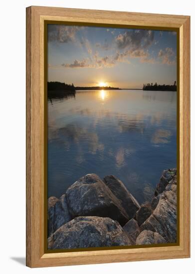 Minnesota, Voyageurs National Park. Sunset on Kabetogama Lake, Voyageurs National Park-Judith Zimmerman-Framed Premier Image Canvas