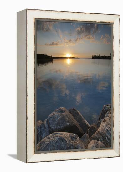 Minnesota, Voyageurs National Park. Sunset on Kabetogama Lake, Voyageurs National Park-Judith Zimmerman-Framed Premier Image Canvas