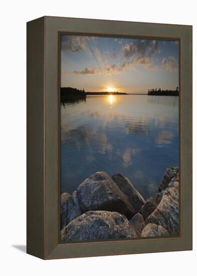 Minnesota, Voyageurs National Park. Sunset on Kabetogama Lake, Voyageurs National Park-Judith Zimmerman-Framed Premier Image Canvas