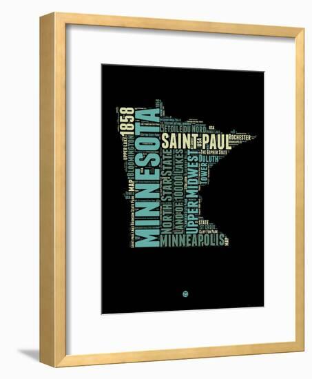 Minnesota Word Cloud 1-NaxArt-Framed Art Print