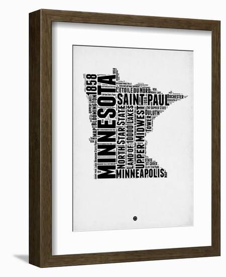 Minnesota Word Cloud 2-NaxArt-Framed Art Print