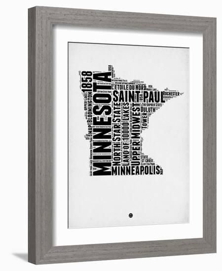 Minnesota Word Cloud 2-NaxArt-Framed Art Print