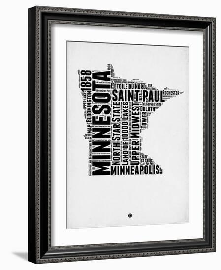 Minnesota Word Cloud 2-NaxArt-Framed Art Print