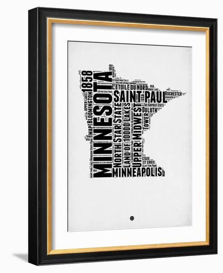 Minnesota Word Cloud 2-NaxArt-Framed Art Print