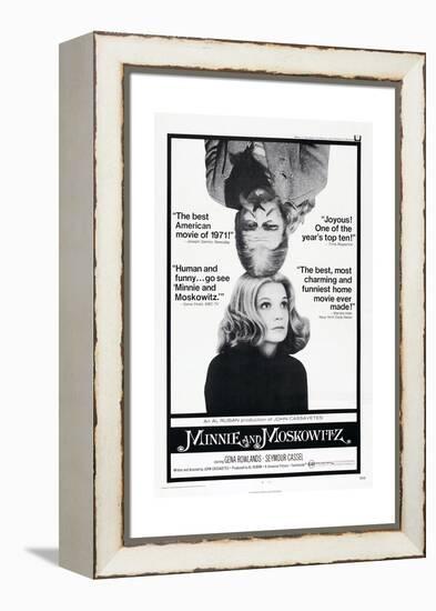 MINNIE AND MOSKOWITZ, US poster, from top: Seymour Cassel, Gena Rowlands, 1971-null-Framed Stretched Canvas