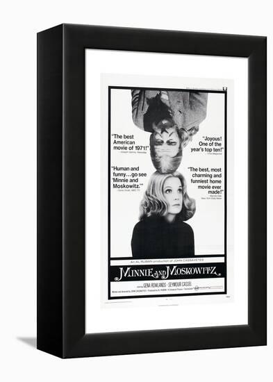 MINNIE AND MOSKOWITZ, US poster, from top: Seymour Cassel, Gena Rowlands, 1971-null-Framed Stretched Canvas