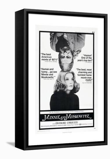 MINNIE AND MOSKOWITZ, US poster, from top: Seymour Cassel, Gena Rowlands, 1971-null-Framed Stretched Canvas