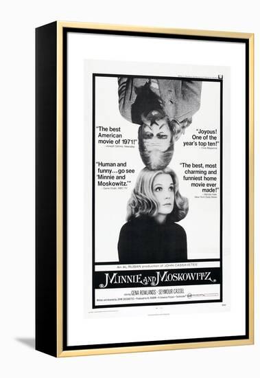 MINNIE AND MOSKOWITZ, US poster, from top: Seymour Cassel, Gena Rowlands, 1971-null-Framed Stretched Canvas