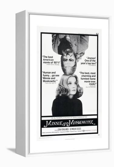 MINNIE AND MOSKOWITZ, US poster, from top: Seymour Cassel, Gena Rowlands, 1971-null-Framed Stretched Canvas